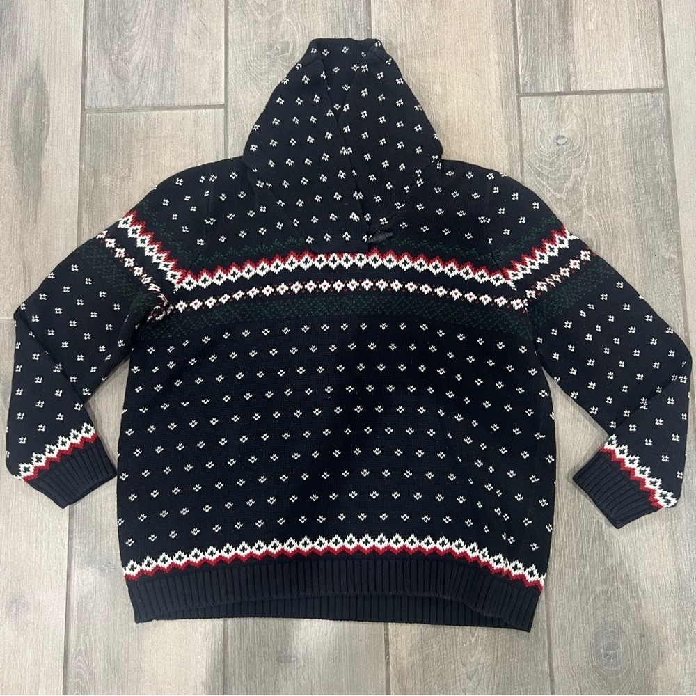 Vintage Chaps 100% Cotton Black White Red Winter Christmas Sweater Women’s 1X